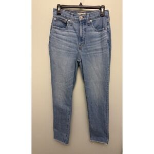 Madewell Jeans Womens 27 Blue Perfect Vintage Straight Leg Raw Hem Made In USA